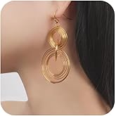 18K Gold Plated Dangle Earrings - Lightweight Dangle Earrings, Hypoallergenic Dangle Earrings for Women Trendy Jewelry Gifts