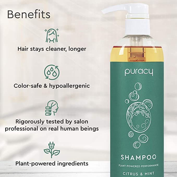 Puracy Natural Shampoo Refill, 48 Fl Oz, Hair Stays Cleaner Longer with