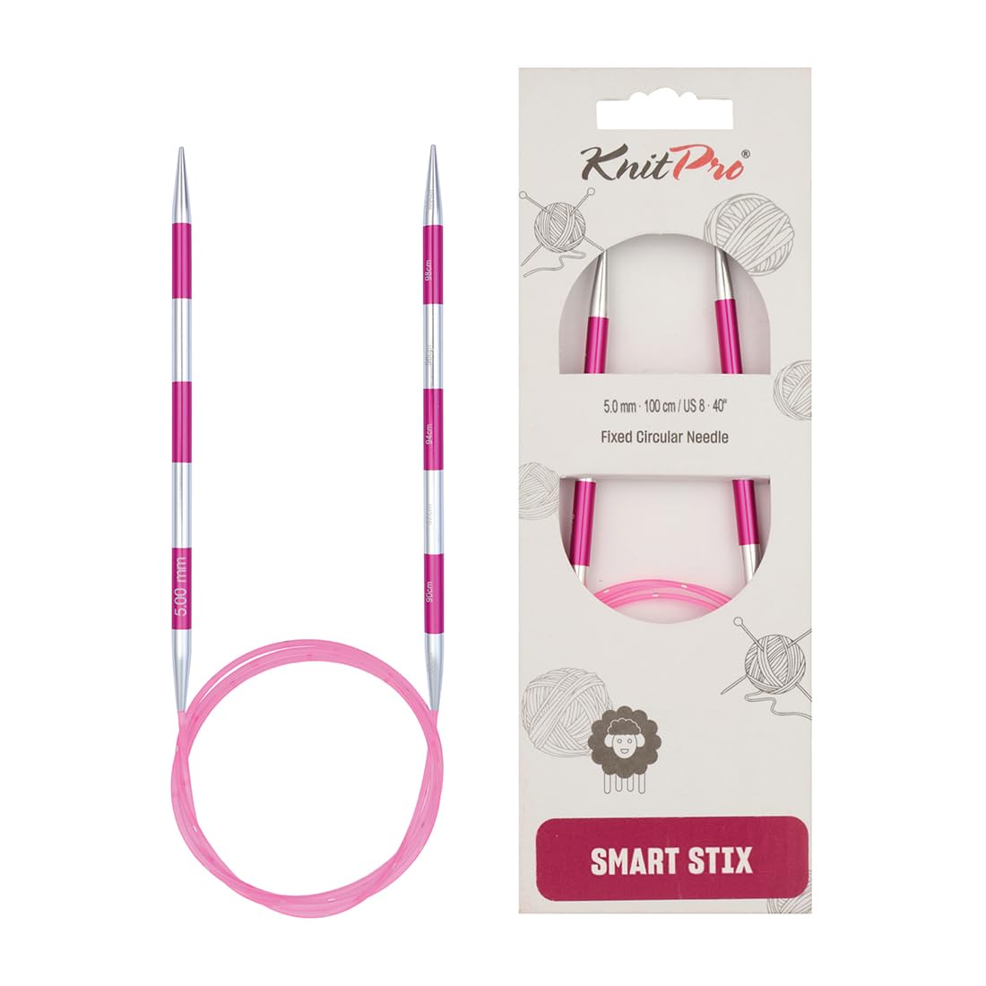 KnitPro Smartstix Fixed Circular Needles 40" (100cm) | 5.00mm — image 1