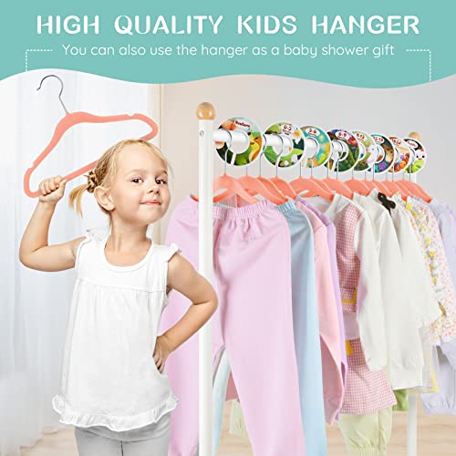 ESEOE Kids Velvet Hangers, 50 Pack Children Clothes Hangers Ultra Thin
