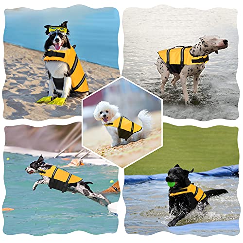 Dogcheer Ripstop Dog Life Jacket, Reflective & Adjustable Dog Swim Life