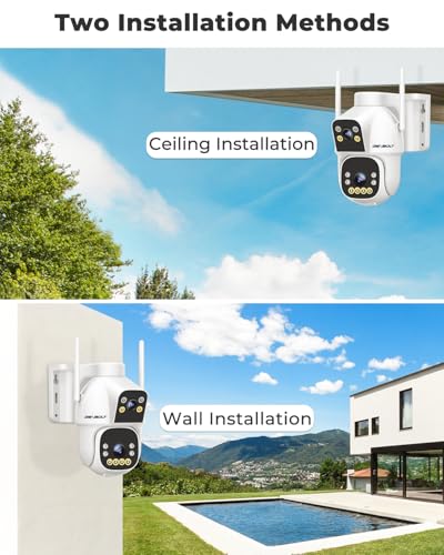 GENBOLT 2.5K AOV WiFi Solar Security Camera Outdoor Wireless, 7/24 Recording 3MP+3MP IP Surveillance Camera with 90FT AI Detection, 8W 15600mAh Battery Powered Camera CCTV