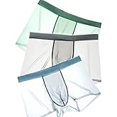 Men's Ice Silk Ultra-Thin Boxer Briefs Panties, Seamless Men Boxer Shorts U Bulge Underwear Breathable Underpants