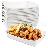 HAKACC Kraft Paper Food Tray, 60 PCS White Paper Food Serving Trays Disposable F
