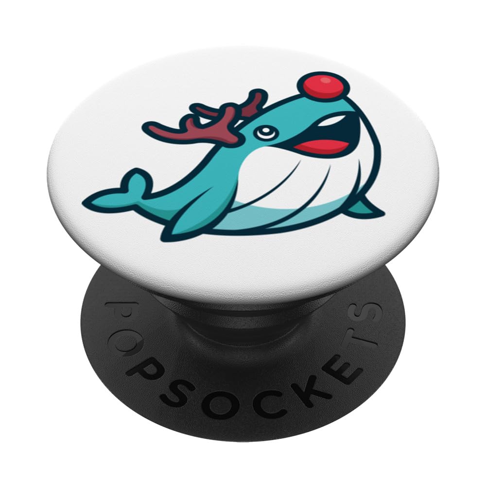 Christmas Reindeer Whale I Christmas Whale Whales PopSockets Swappable PopGrip