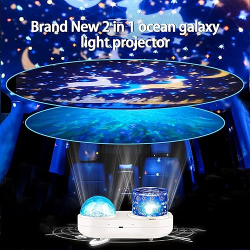 ONXE Ocean Projector Night Light, 360°Rotating Kids Night Light with 7 Films and Timer Sensory Lights, Bedroom and Ceiling Projector, Gifts for Children and Adults