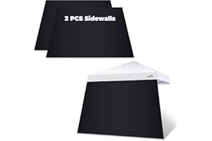 Hisinly Canopy Sidewalls 8 * 8 ft, 3PCS Slant Leg Sunwalls with 210D Oxford Cloth, UV Protection and Waterproof, Suits Pop-up Tent/Instant Canopy/Commercial Canopy