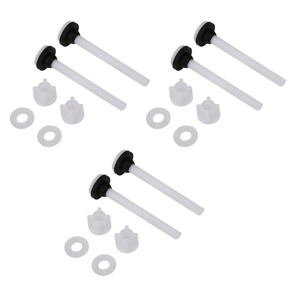 Samfox Toilet-Screw Set, 6 Pieces, Fits Most Toilet Lid Fasteners, Ideal for Repairing Broken Toilet Lids and Covers, POM + NBR Rubber, Stable Characteristics, Smooth Surface