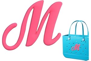 FANCHARMS Bag Charms for Bogg Bag Accessories, Customizable Alphabet Letters for Bog Bag Original Models Rubber Beach Tote-(Pink/White/Black) Letters