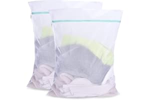 OTraki Mesh Laundry Bag for Delicates 2 Pack Garment Wash Bag 24 x 32 inch Zippered Large Washing Machine Bags for Sweater Dirty Clothes Washer Dryer Net Protector Travel College Dorm Organizer