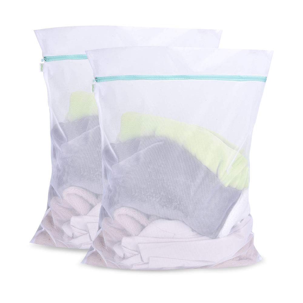 OTraki 2 PCS Mesh Laundry Bags with Zips 24 x 32 inch/60x80cm Washing Machine Bag for Laundry Large Net Wash Bag for Delicates Clothes Socks Blouse Underwear Bra