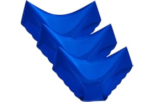 Heevina Womens Underwear Seamless 3 Pack Low Rise Traceless Ice Silk No Show Panties Invisible Hipster Briefs