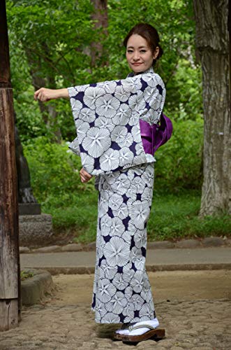 image for Generic Sakura Women Japanese Yukata (Summer Kimono) & Pre Tied OBI Be