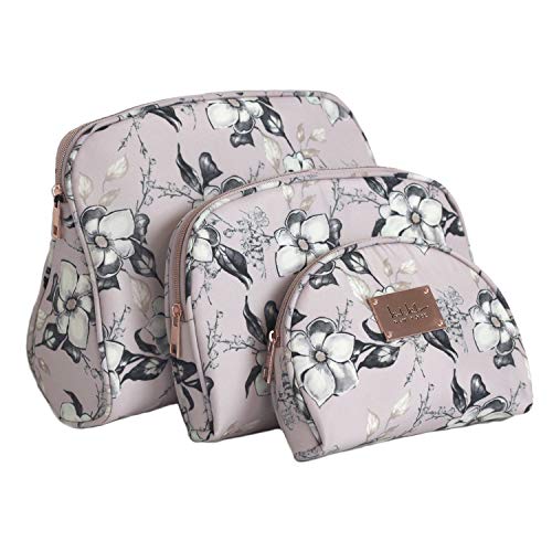 Nicole Miller 3 Pc Cosmetic Bag Set, Purse Size Makeup Bag for Women, Toiletry Travel Bag, Makeup Organizer, Cosmetic Bag for Girls Zippered Pouch Set, Large, Medium, Small (Pale Pink Floral) 1 Nicole Miller 3 Pc Cosmetic Bag Set, Purse Size Makeup Bag for Women, Toiletry Travel Bag, Makeup Organizer, Cosmetic Bag for Girls Zippered Pouch Set, Large, Medium, Small (Pale Pink Floral)