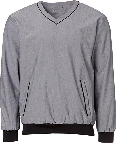 Walter Hagen Men's Front 9 V-Neck Golf Pullover, (Black, XL)