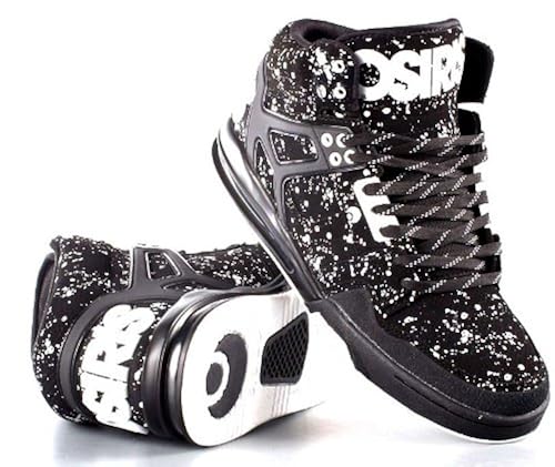 Osiris Rucker Black White Spray Hi Top Mid Mens Skate Trainers