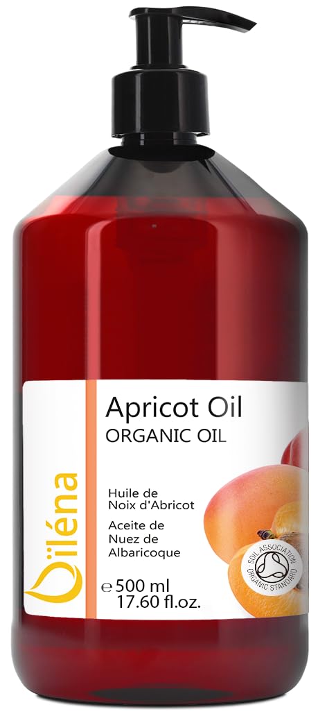 Organic Apricot Kernel Oil 100% Pure, Natural, Vegan, No GMO - Aromatherapy Massage Oil Hair Skin Body Certified BIO Moisturizer for face, body and hair 500 ml 17.52 fl oz