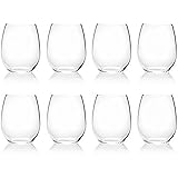 18-ounce Acrylic Glassses Stemless Wine Glasses, set of 8 Clear - Unbreakable, Dishwasher Safe, BPA Free…