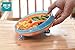 ReeR Section Divided Plate Dish Stay Put Bowl with Twisty Suction Base for Infant Toddler and 6 Months Solid Feeding- Spill Proof-Inside Scoop Stackable To Go Snacks & Storage-With Bonus Spoon