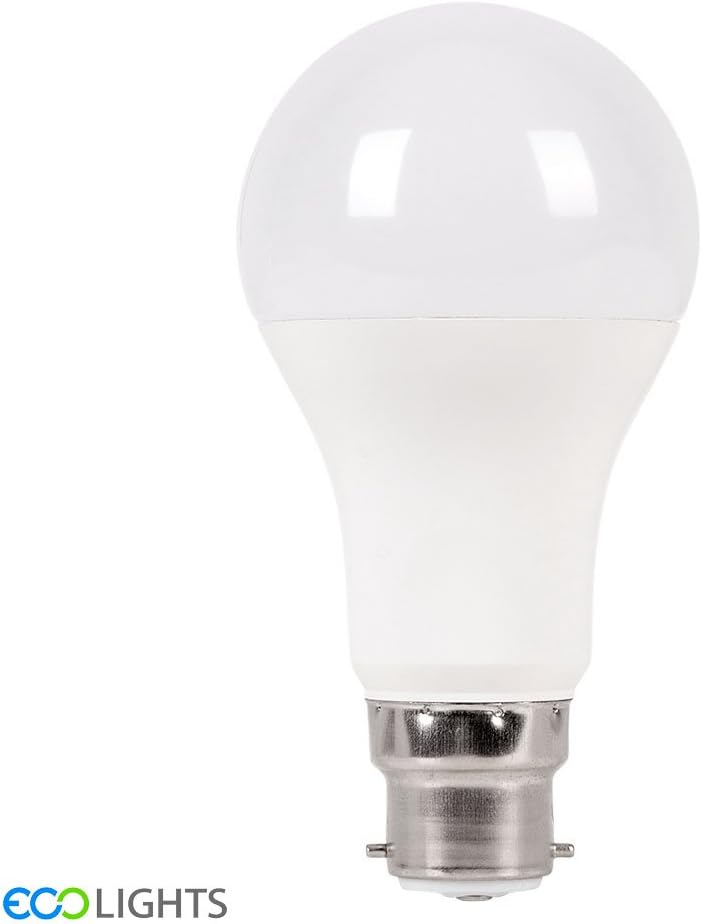 ECO Lights 9W B22 LED SMD Bulb Equivalent 75W, Pack of 4, 30,000 Hrs Lifetime, 2700K, No Mercury Lead & Safe Disposal | [Energy Class A+]