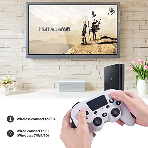 Manette de Jeu sans Fil pour PS4, Manette de Jeu pour Sony Playstation 4 Pro/Slim/PC avec pavé Tactile Haut-Parleur et Prise Casque…