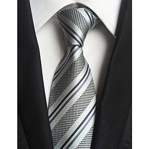 Jeatonge Lot 6 Pcs Mens Ties and 3 Free Tie Clips, Men's Classic Tie Necktie Woven Jacquard Neck Ties Gift box packing (Style 17)