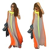 Lisli Women's Summer Boho Long Maxi Dress Evening Cocktail Party Beach Chiffon Dresses (S)