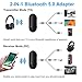 Bluetooth 5.0 Transmitter Receiver, SONRU 2-in-1 Mini Wireless 3.5mm Aux Bluetooth Audio Adapter, AptX Low Latency Bluetooth Transmitter for TV PC Headphones Home Stereo System, Dual Pair Support, 10mthumb 1