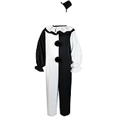 Feeriay Kids Art Clown Costume Killer Art Clown Cosplay Jumpsuit Bodysuit One-Piece Outfits for Boys Girls Halloween