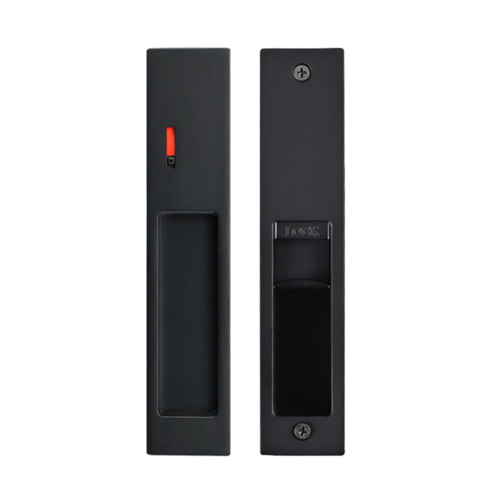 betensh Sliding Barn Door Mortise Latch Lock Invisible Door Locks Handle Keyless Pocket Door Lock Recessed Door Handle 180mm Black