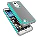 Tekcoo Case Compatible with LG Phoenix 3/LG Fortune/LG LV1/Risio 2/K4 2017, [Tmajor] Shock Absorbing Rubber Silicone Plastic Scratch Resistant Defender Bumper Sturdy Cute Hard Cases Cover [Turquoise]