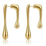FRUMOS 14K Gold Plated Teardrop Earrings for Women