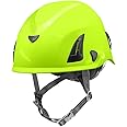 HH-CH1-YG-Yellow Green Protective Helmet with Six-Point Ratchet Suspension and Four-Point Chin Strap, Adjustable Hard Hats for Work