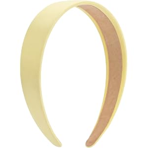 SeBneny Headbands for Women Girls Satin Headband (14.light yellow) | 1.18 Inch Wide Hair Accessories, Non-Slip Hard Thin - DI