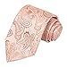 KissTies Mens Peach Tie Formal Necktie Paisley Ties + Gift Box