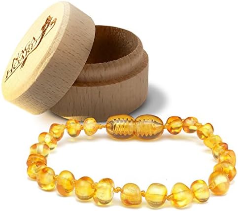 Naga Hoard Baroque Shaped Baltic Amber Anklet / Bracelet with a Natural Wood Gift Box