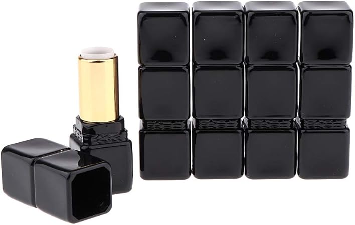 Amazon Meriglare 5ピース 個空のスクエアリップクリームチューブ プロフェッショナルdiyリップスティックチューブ 黒 Meriglare コスメ用詰替え容器 通販