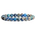 JUSTINSTONES 8mm Round Beads Stretch Bracelet 7 Inch Unisex