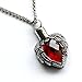 Zahara Memorial Urn Necklace (20 Inches) with Velvet Pouch & Fill Kit | Ruby Angel Heart Pendant and Chain (Nickel Free)