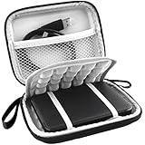 Lacdo EVA Shockproof Carrying Case for Western Digital My Passport Studio Ultra Slim Essential WD Elements SE Portable 500GB 1TB 2TB USB 3.0 Portable 2.5 inch External Hard Drive Travel Bag, Black