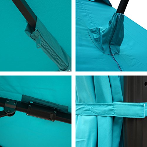 Mendler Gastronomie-Ampelschirm HWC-A39, Sonnenschirm, schwenkbar drehbar Ø 3,5m Polyester/Alu 34kg - türkis ohne… – Bild 7