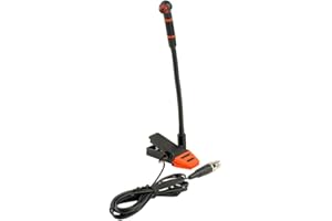IM500 Miniature Clip-On Condenser Microphone for Wind Instruments, Drums, and Percussion with Flexible Neck and Flat Frequenc