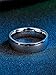 Just Lsy 6mm Titanium Rings Plain Dome High Polished Silver Wedding Band in Comfort Fit Size 5.5-15