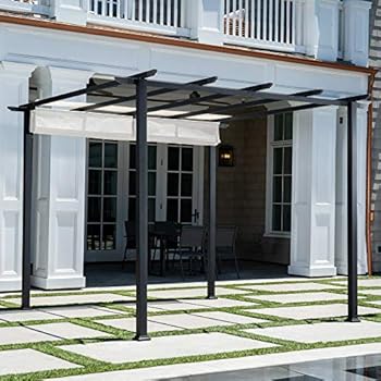 Amazon.com: Hanover Reed Aluminum and Steel Pergola with Adjustable
