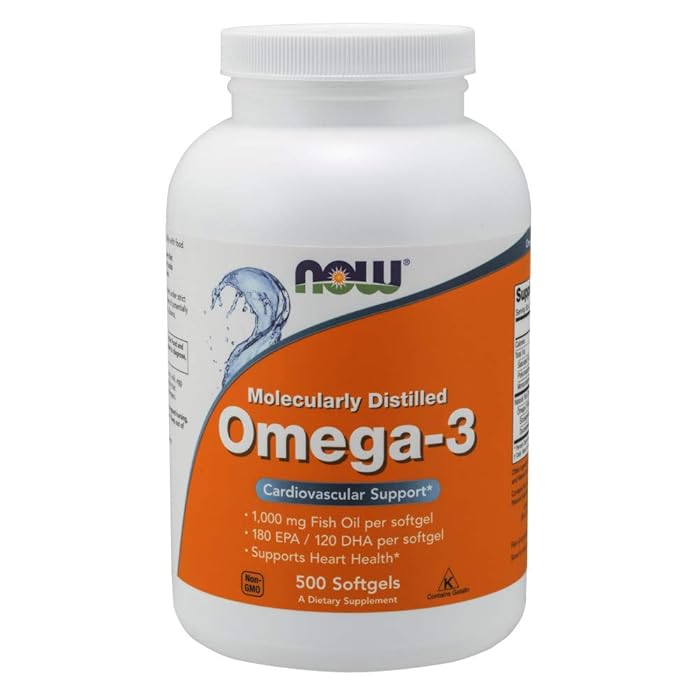 Now Supplements, Omega-3, Molecularly Distilled, 500 Softgels