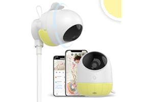 ELLIE BABY PRO Ellie Baby Monitor,Covered Face Alert, Auto Photo Capture, 2K HD, Cry Soothing, 2-Way Talk, Virtual Fence, Night Vision, Temp Humidity, Breathing Detection