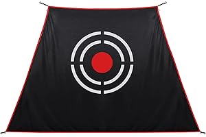 Doubleriver Golf Target Cloth - Heavy Duty Impact Screen for Golf Nets, Indoor/Outdoor Practice Hitting Training Aid with S-Hooks
