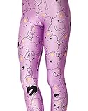 QZUnique Women's Cartoon Character Digital Printed Footless Elastic Leggings