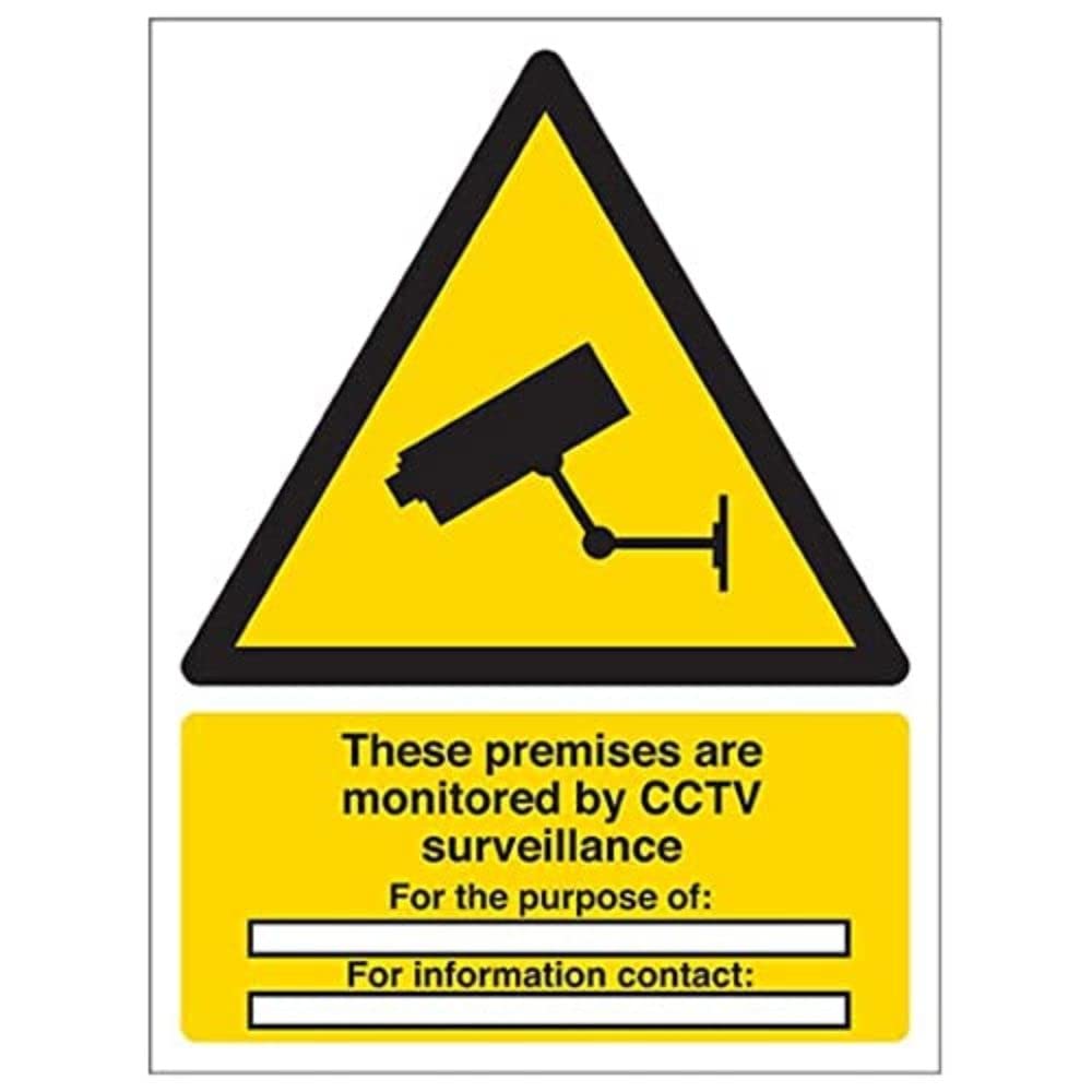 V Safety Eco Friendly Warning Security - Monitored By CCTV For The Purpose Of¿ - 150 X 200mm