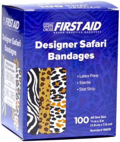 Safari Bandaids 3/4x3 100 plastic strips per box